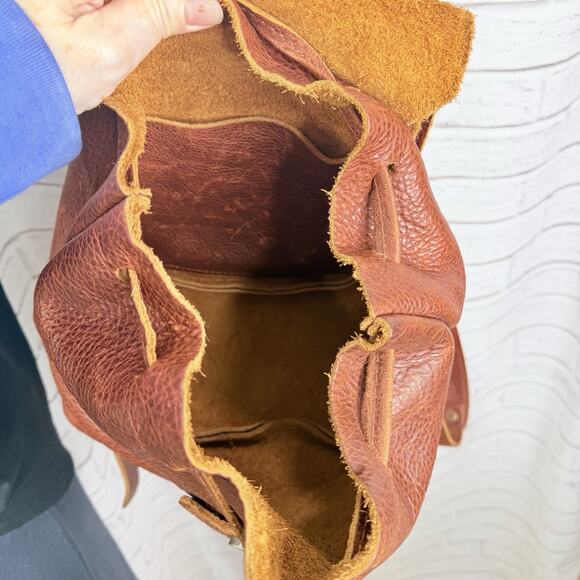 Portland Leather Goods Bucket Backpack Purse 100% Quality Leather Nutmeg main image 6